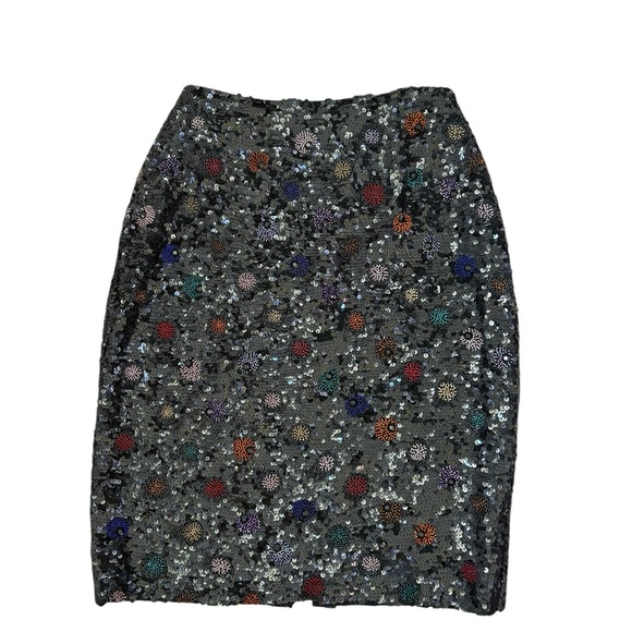 VINTAGE 80's BLACK TIE SEPARATES BY HE-RO INDUSTRIES SILK SEQUINS PENCIL SKIRT